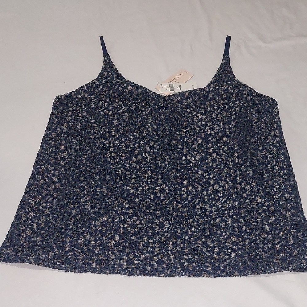 Banana Republic Women's Navy Blue Lace Top.Size Small Petite